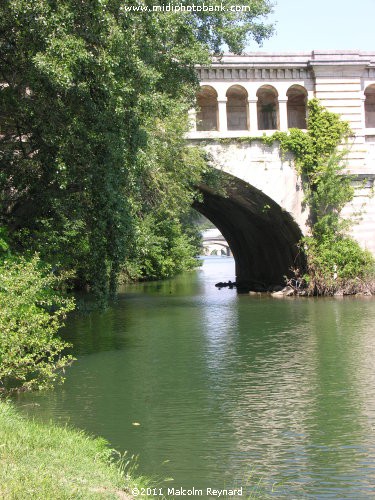 Canal du Midi - the Aqueduct across The River Orb River Orb - Herault